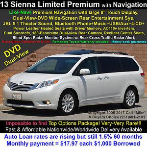  Toyota Sienna Limited Premium, Navigation, DVD, Luxury