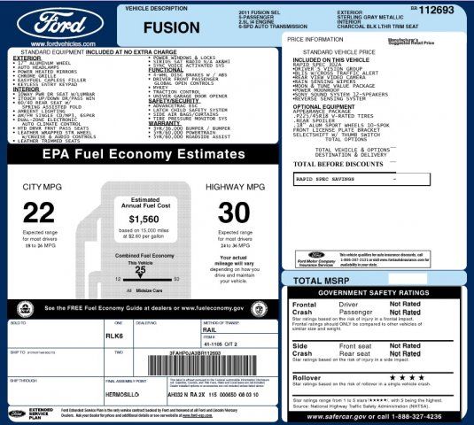  Ford Fusion 4DR SDN SEL FWD