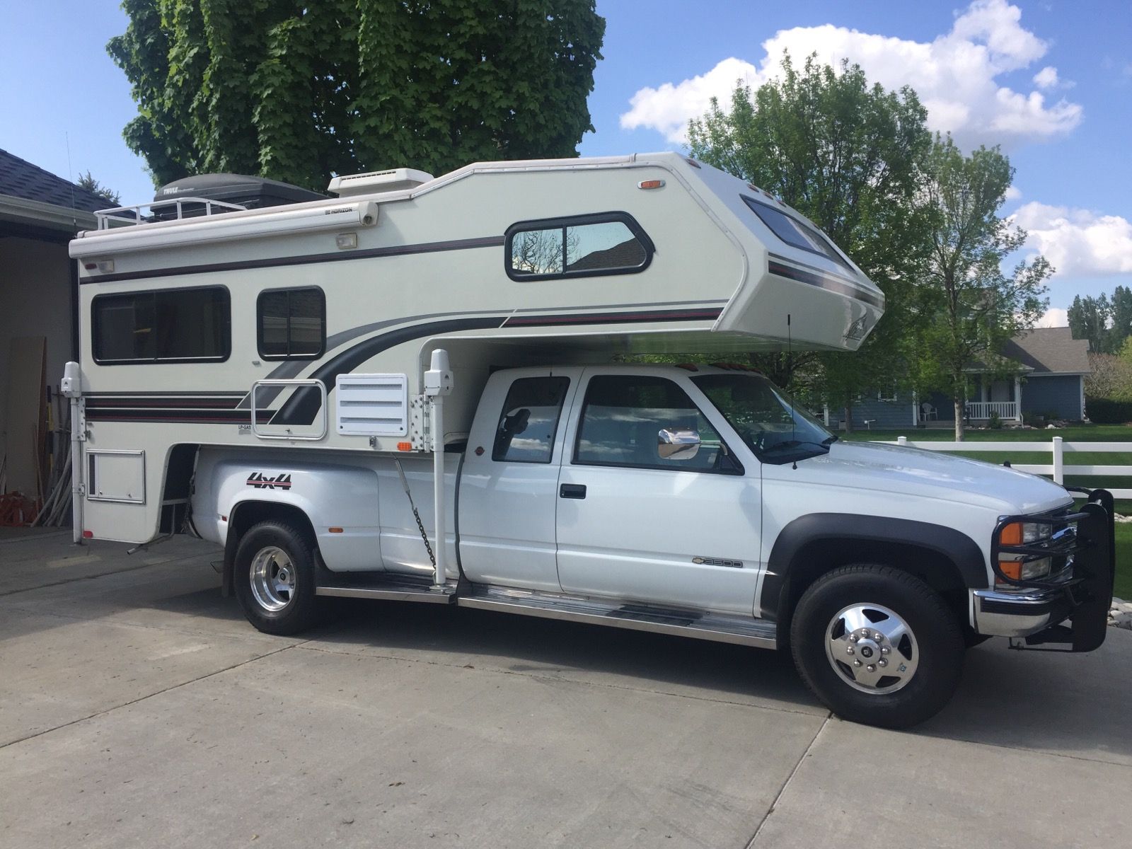  Chevrolet 1 Ton Dually 4X4 Pickup With OH Camper